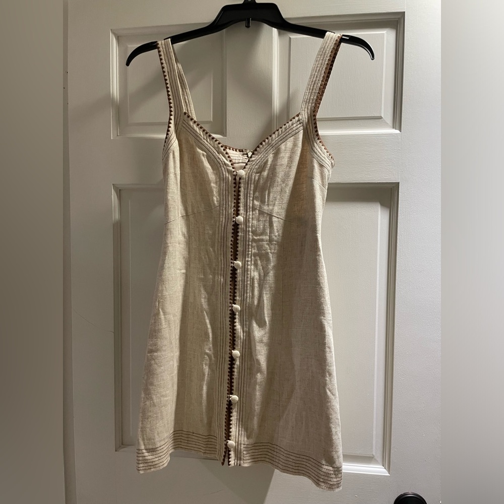 Ramy Brook Linen Dress with Embroidery